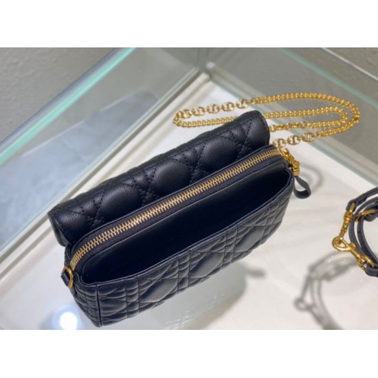 Replica Dior Caro Pouch Black Cannage Calfskin Replica Dior Caro Pouch Black Cannage Calfskin