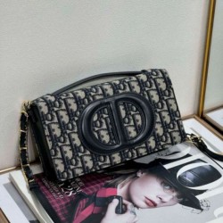 Fake Dior CD Signature Mini Bag Blue Oblique Jacquard Replica