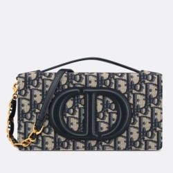Fake Dior CD Signature Mini Bag Blue Oblique Jacquard Replica