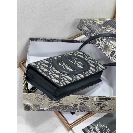 Replica Dior CD Signature Mini Bag Blue Oblique Jacquard Fake Dior CD Signature Mini Bag Blue Oblique Jacquard Replica