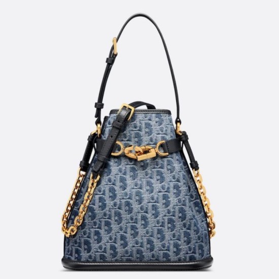 Replica Dior C'est Medium Bag Blue Denim Oblique Jacquard Replica Dior C'est Medium Bag Blue Denim Oblique Jacquard