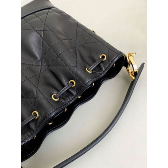 Fake Dior Small Jolie Bucket Bag Black Macrocannage Lambskin Replica Replica Dior Small Jolie Bucket Bag Black Macrocannage Lambskin