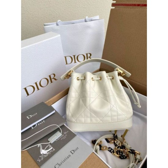 Fake Dior Small Jolie Bucket Bag White Macrocannage Lambskin Replica Fake Dior Small Jolie Bucket Bag White Macrocannage Lambskin Replica