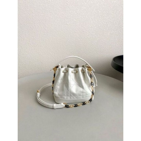 Fake Dior Small Jolie Bucket Bag White Macrocannage Lambskin Replica Fake Dior Small Jolie Bucket Bag White Macrocannage Lambskin Replica