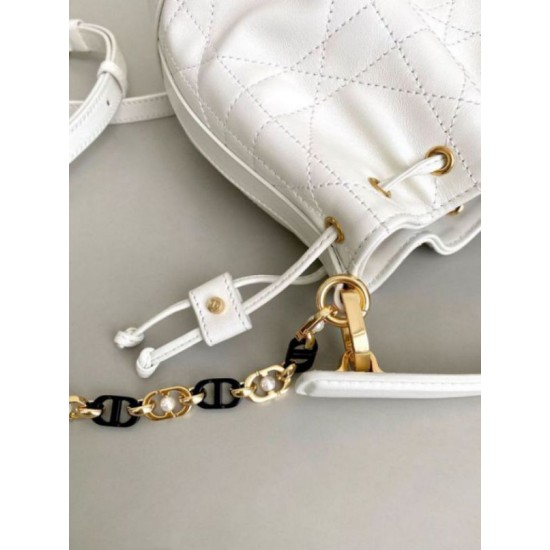 Fake Dior Small Jolie Bucket Bag White Macrocannage Lambskin Replica Fake Dior Small Jolie Bucket Bag White Macrocannage Lambskin Replica