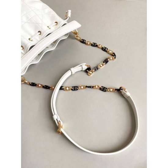 Fake Dior Small Jolie Bucket Bag White Macrocannage Lambskin Replica Fake Dior Small Jolie Bucket Bag White Macrocannage Lambskin Replica