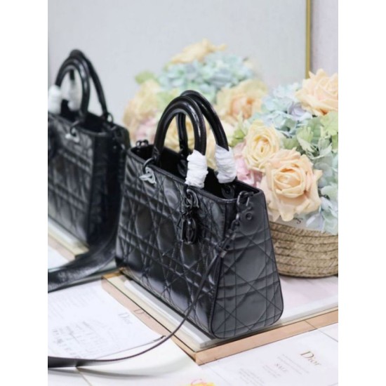 Replica Dior Medium Lady D-Sire My ABCDior Bag Black Crinkled Calfskin Fake Dior Medium Lady D-Sire My ABCDior Bag Black Crinkled Calfskin Replica
