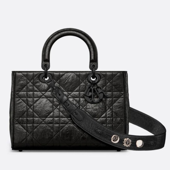 Replica Dior Medium Lady D-Sire My ABCDior Bag Black Crinkled Calfskin Fake Dior Medium Lady D-Sire My ABCDior Bag Black Crinkled Calfskin Replica