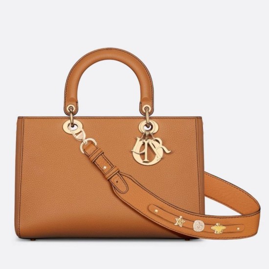 Replica Dior Medium Lady D-Sire My ABCDior Bag Brown Bull Leather Replica Dior Medium Lady D-Sire My ABCDior Bag Brown Bull Leather