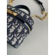 Replica Dior 30 Montaigne Mini Vanity Case Blue Oblique Jacquard Replica Dior 30 Montaigne Mini Vanity Case Blue Oblique Jacquard