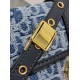 Replica Dior 30 Montaigne East-West Bag with Chain Blue Denim Oblique Jacquard