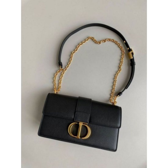 Replica Dior 30 Montaigne East-West Bag with Chain Black Calfskin Replica Dior 30 Montaigne East-West Bag with Chain Black Calfskin
