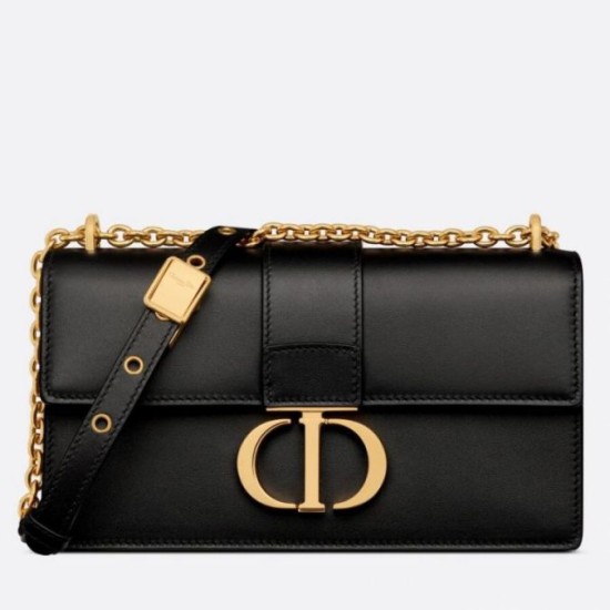 Replica Dior 30 Montaigne East-West Bag with Chain Black Calfskin Replica Dior 30 Montaigne East-West Bag with Chain Black Calfskin