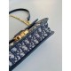 Fake Dior 30 Montaigne East-West Bag with Chain Blue Oblique Jacquard Replica Replica Dior 30 Montaigne East-West Bag with Chain Blue Oblique Jacquard