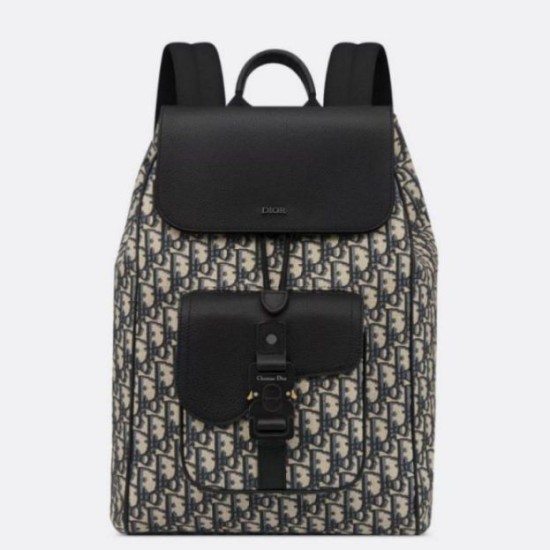 Replica Dior Saddle Backpack with Flap Beige Oblique Jacquard Fake Dior Saddle Backpack with Flap Beige Oblique Jacquard Replica