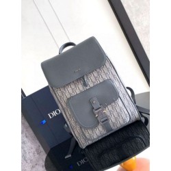 Fake Dior Saddle Backpack with Flap Grey Oblique Jacquard Replica Replica Dior Saddle Backpack with Flap Grey Oblique Jacquard