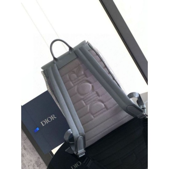 Fake Dior Saddle Backpack with Flap Grey Oblique Jacquard Replica Replica Dior Saddle Backpack with Flap Grey Oblique Jacquard