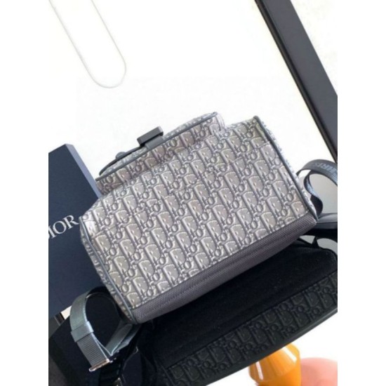 Fake Dior Saddle Backpack with Flap Grey Oblique Jacquard Replica Replica Dior Saddle Backpack with Flap Grey Oblique Jacquard