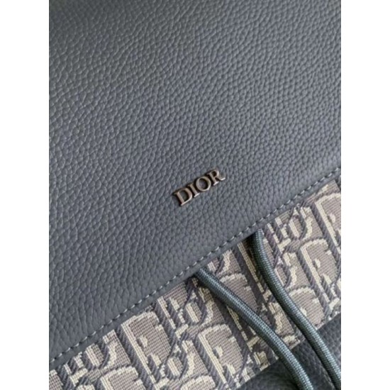 Fake Dior Saddle Backpack with Flap Grey Oblique Jacquard Replica Replica Dior Saddle Backpack with Flap Grey Oblique Jacquard