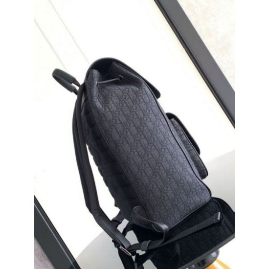 Replica Dior Saddle Backpack with Flap Black Oblique Jacquard Fake Dior Saddle Backpack with Flap Black Oblique Jacquard Replica
