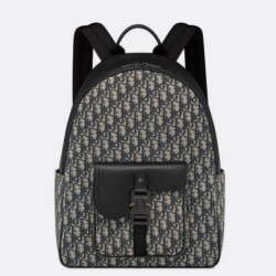 Replica Dior Saddle Zip Backpack Beige Oblique Jacquard