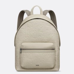 Replica Dior Rider 2.0 Zipped Backpack Beige Gravity Leather