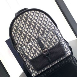 Replica Dior 8 Backpack Beige and Black Dior Oblique Jacquard