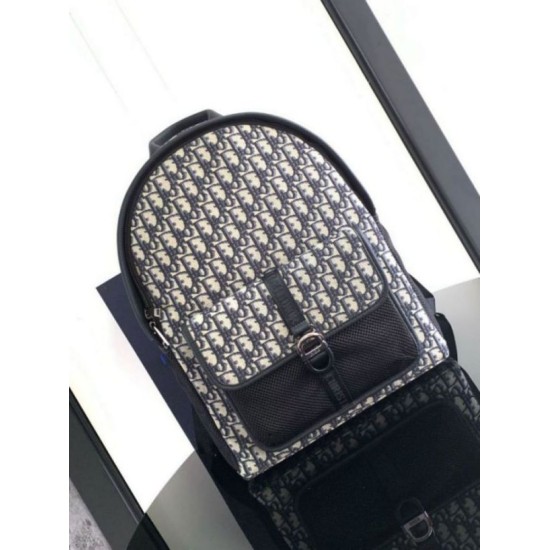 Replica Dior 8 Backpack Beige and Black Dior Oblique Jacquard