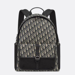 Replica Dior 8 Backpack Beige and Black Dior Oblique Jacquard