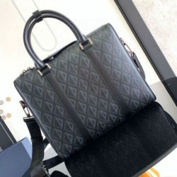 Fake Dior Lingot Briefcase Black CD Diamond Replica