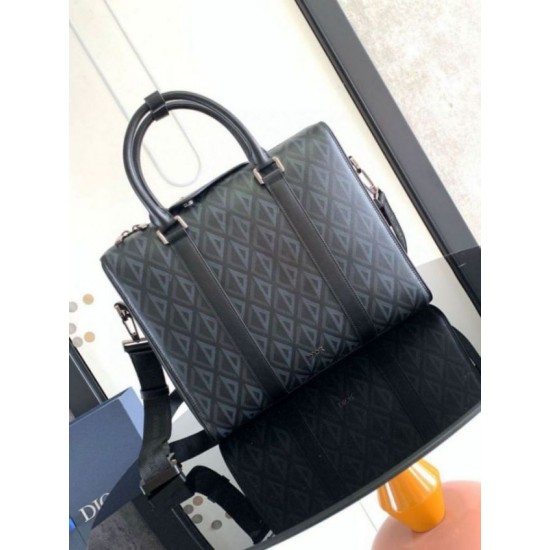 Replica Dior Lingot Briefcase Black CD Diamond Fake Dior Lingot Briefcase Black CD Diamond Replica