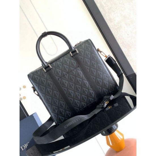 Replica Dior Lingot Briefcase Black CD Diamond Fake Dior Lingot Briefcase Black CD Diamond Replica