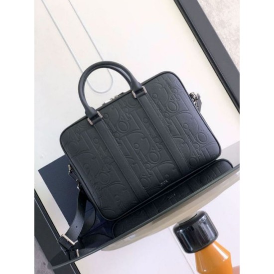 Replica Dior Zipped Briefcase Black Gravity Leather Replica Dior Zipped Briefcase Black Gravity Leather
