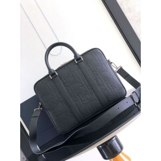 Replica Dior Zipped Briefcase Black Gravity Leather Replica Dior Zipped Briefcase Black Gravity Leather