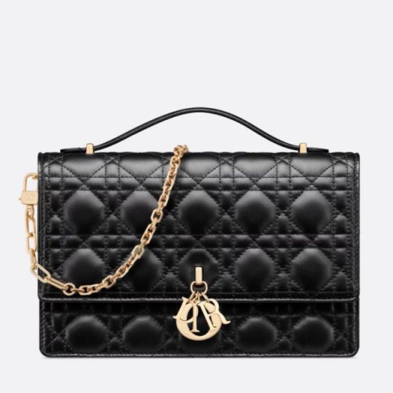 Replica Dior Miss Dior Top Handle Bag Black Cannage Lambskin Replica Dior Miss Dior Top Handle Bag Black Cannage Lambskin