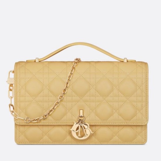 Replica Dior Miss Dior Top Handle Bag Pastel Yellow Cannage Lambskin Replica Dior Miss Dior Top Handle Bag Pastel Yellow Cannage Lambskin