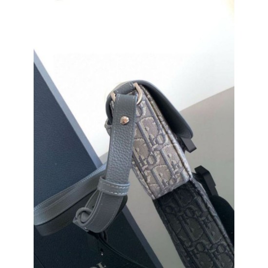 Replica Dior Mini Saddle Messenger Bag Grey Oblique Jacquard and Calfskin Replica Dior Mini Saddle Messenger Bag Grey Oblique Jacquard and Calfskin