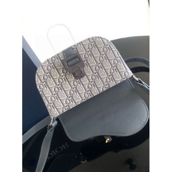 Replica Dior Mini Saddle Messenger Bag Grey Oblique Jacquard and Calfskin Replica Dior Mini Saddle Messenger Bag Grey Oblique Jacquard and Calfskin