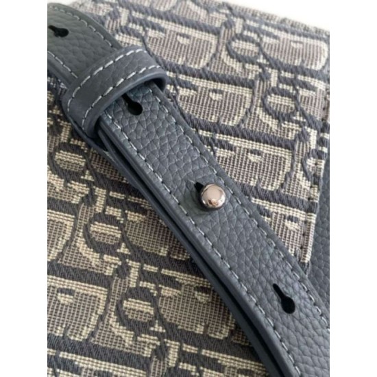 Replica Dior Mini Saddle Messenger Bag Grey Oblique Jacquard and Calfskin Replica Dior Mini Saddle Messenger Bag Grey Oblique Jacquard and Calfskin