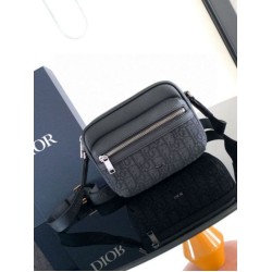Replica Dior Mini Rider 2.0 Zipped Messenger Bag Black Oblique with Black Leather Replica Dior Mini Rider 2.0 Zipped Messenger Bag Black Oblique with Black Leather