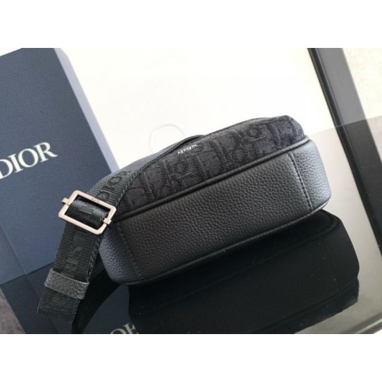 Replica Dior Mini Rider 2.0 Zipped Messenger Bag Black Oblique with Black Leather Replica Dior Mini Rider 2.0 Zipped Messenger Bag Black Oblique with Black Leather