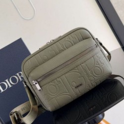 Fake Dior Rider 2.0 Zipped Messenger Bag Khaki Gravity Leather Replica