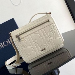 Replica Dior Men's Messenger Bag with Flap Beige Gravity Leather
