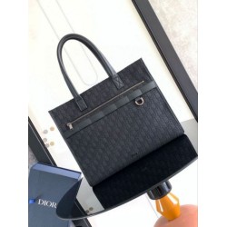 Fake Dior Safari Tote Bag Black Dior Oblique Jacquard Replica