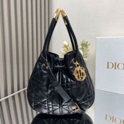 Replica Dior Nolita Medium Bag Black Macrocannage Lambskin