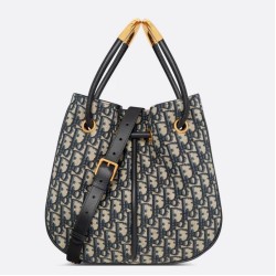 Fake Dior Nolita Medium Bag Blue Dior Oblique Jacquard Replica