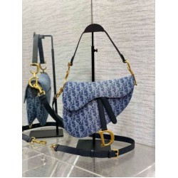 Replica Dior Saddle Bag with Strap Blue Denim Oblique Jacquard Fake Dior Saddle Bag with Strap Blue Denim Oblique Jacquard Replica