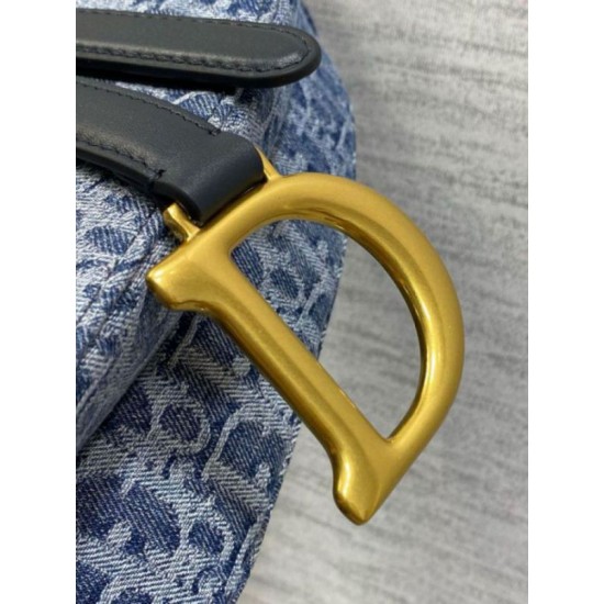 Replica Dior Saddle Bag with Strap Blue Denim Oblique Jacquard Fake Dior Saddle Bag with Strap Blue Denim Oblique Jacquard Replica