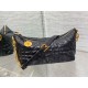 Replica Dior Diorstar Hobo Bag with Chain Black Crinkled Calfskin Replica Dior Diorstar Hobo Bag with Chain Black Crinkled Calfskin