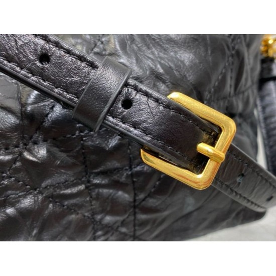 Replica Dior Diorstar Hobo Bag with Chain Black Crinkled Calfskin Replica Dior Diorstar Hobo Bag with Chain Black Crinkled Calfskin